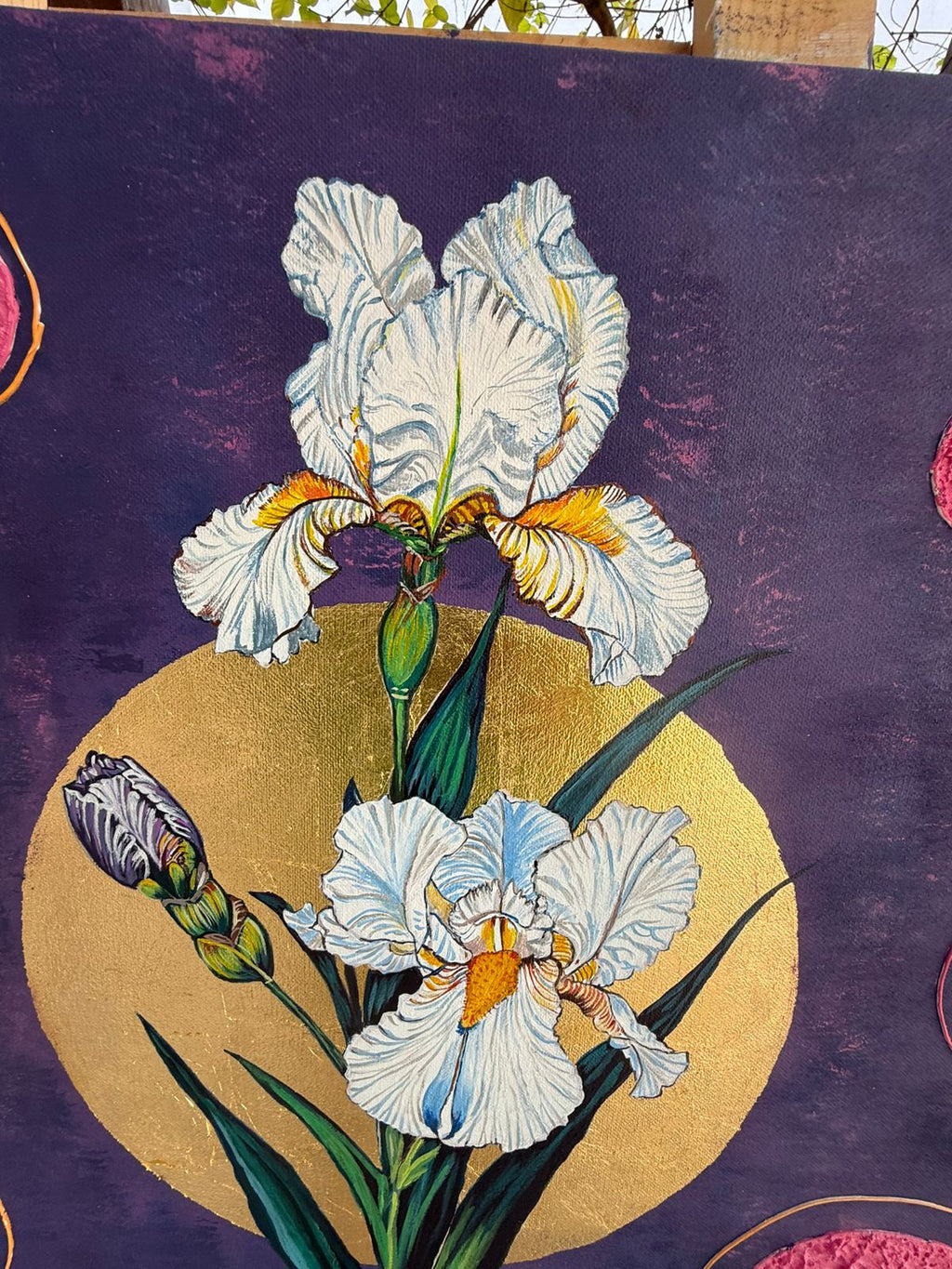 Sacred Blossom,36*24 inch, Original,Hand-painted ,stretched canvas