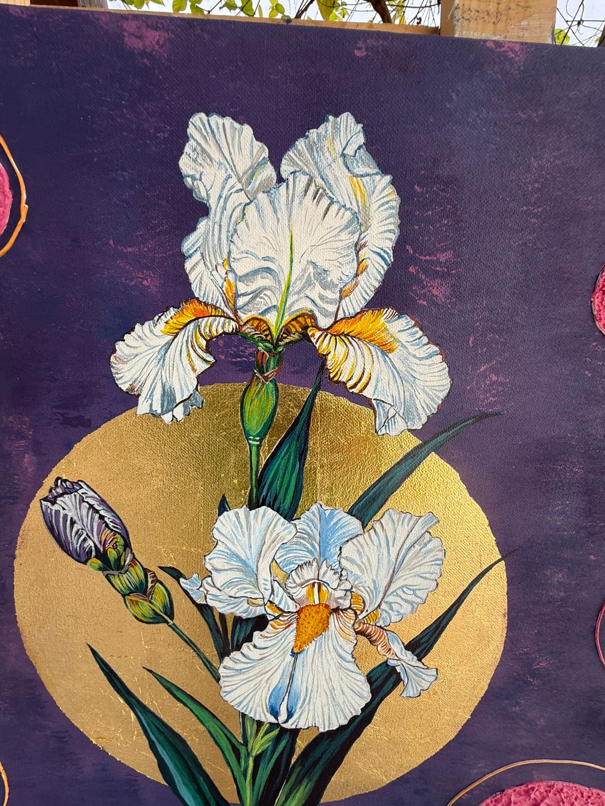 Sacred Blossom,36*24 inch, Original,Hand-painted ,stretched canvas