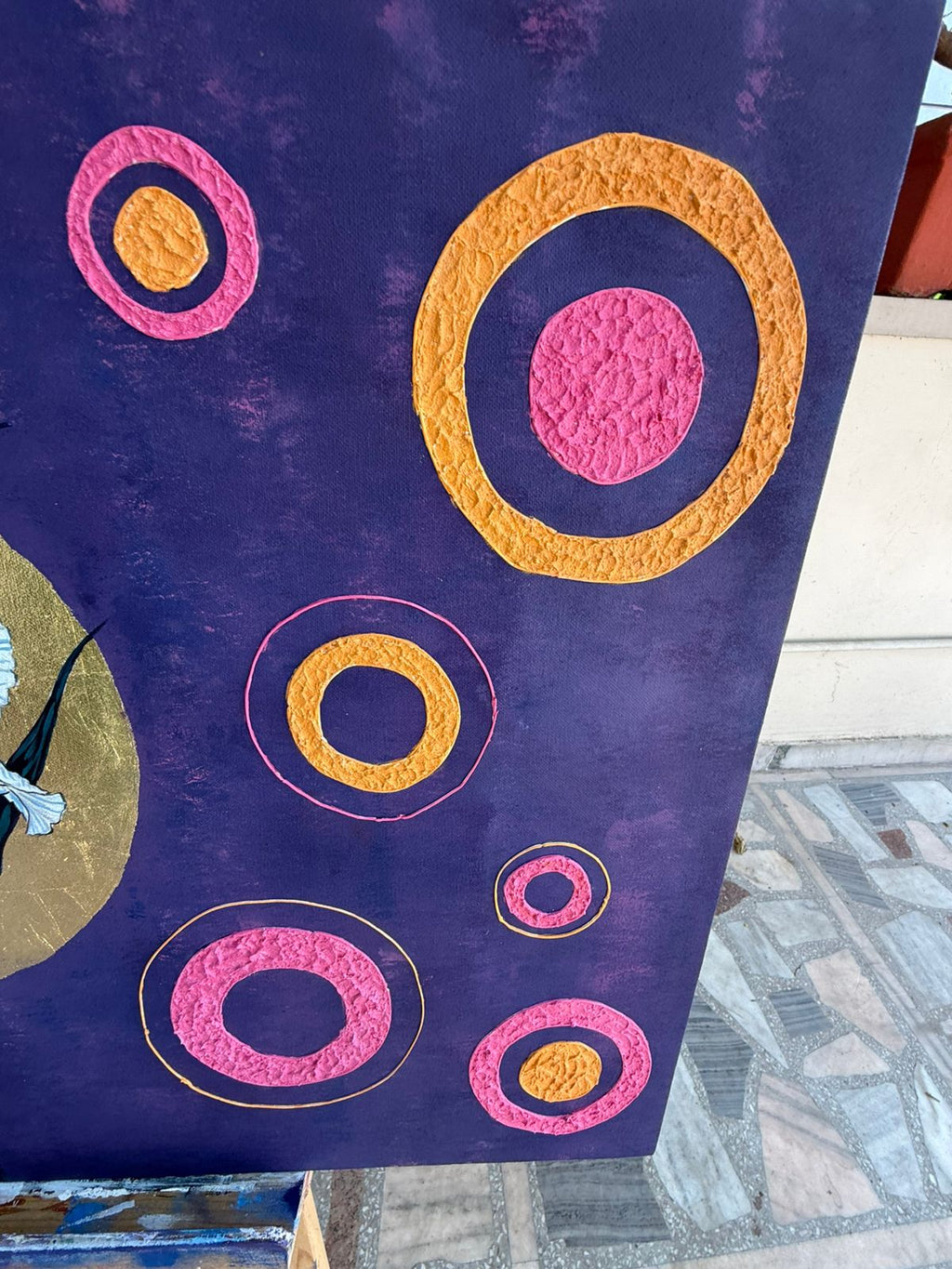 Sacred Blossom,36*24 inch, Original,Hand-painted ,stretched canvas