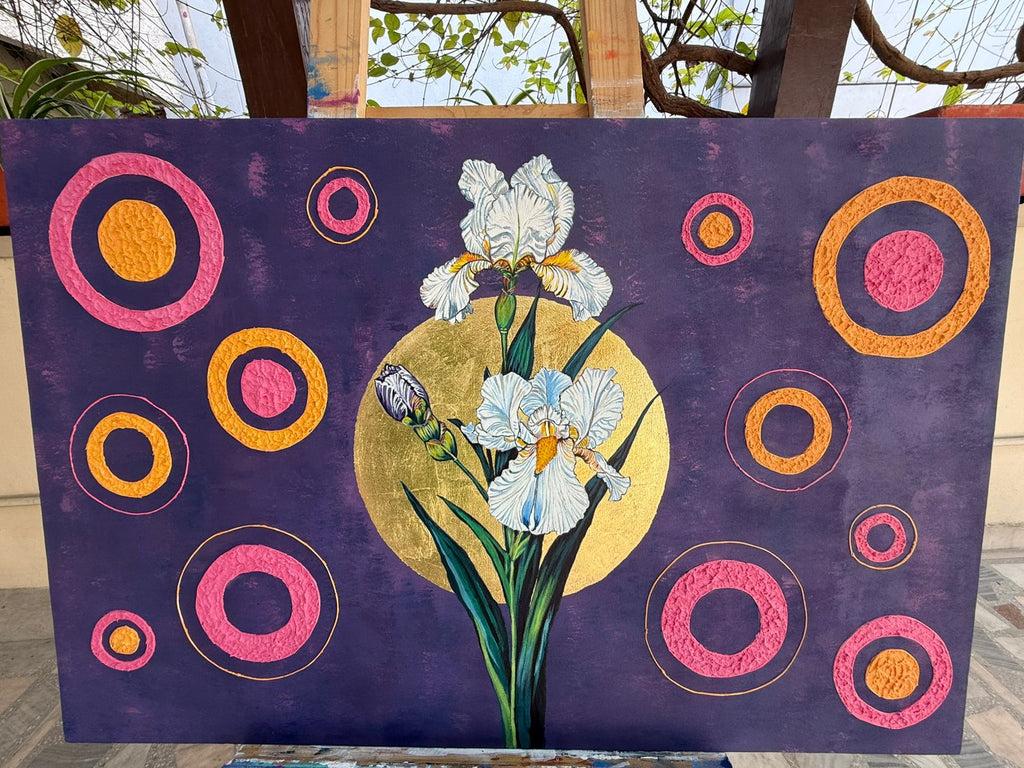 Sacred Blossom,36*24 inch, Original,Hand-painted ,stretched canvas