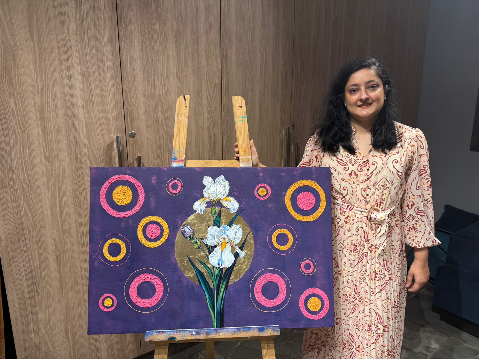 Sacred Blossom,36*24 inch, Original,Hand-painted ,stretched canvas