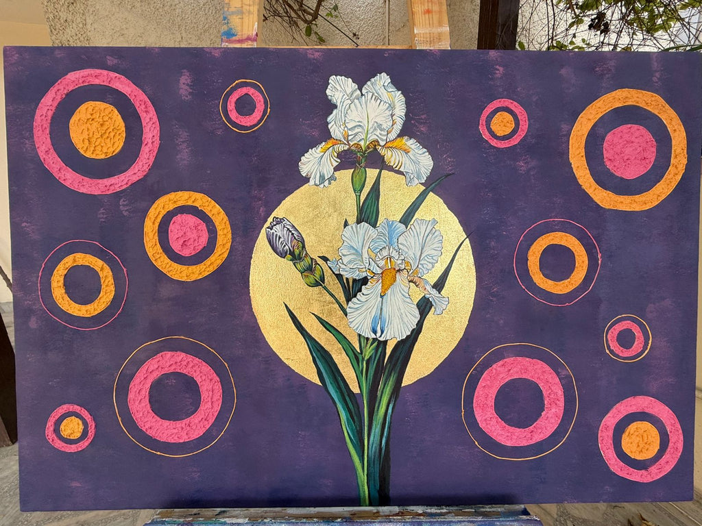 Sacred Blossom,36*24 inch, Original,Hand-painted ,stretched canvas