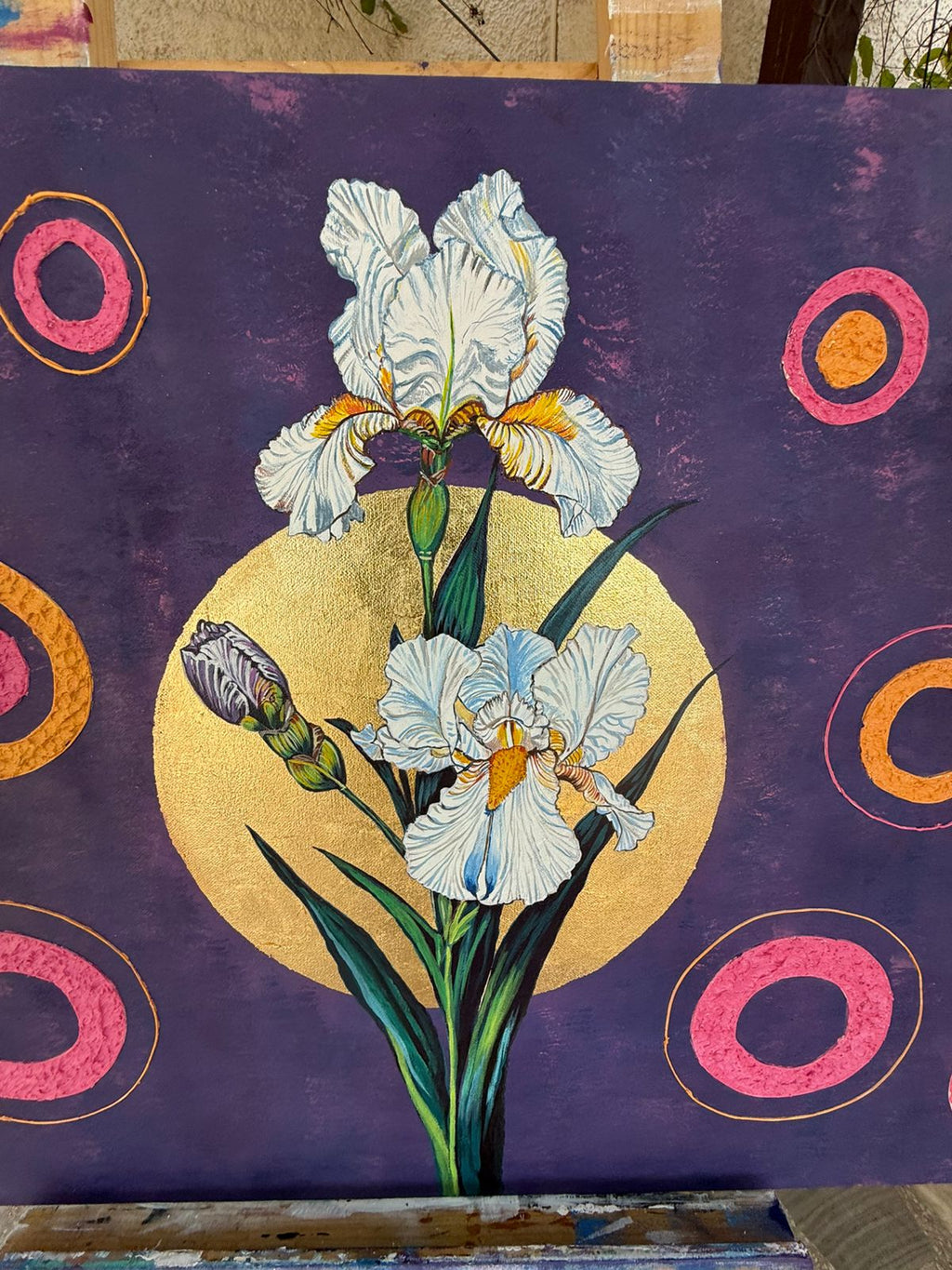 Sacred Blossom,36*24 inch, Original,Hand-painted ,stretched canvas