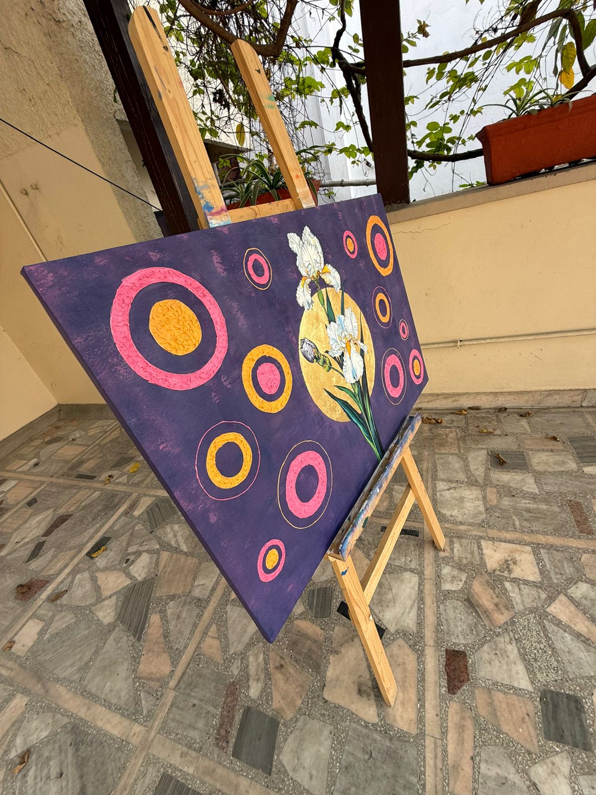 Sacred Blossom,36*24 inch, Original,Hand-painted ,stretched canvas