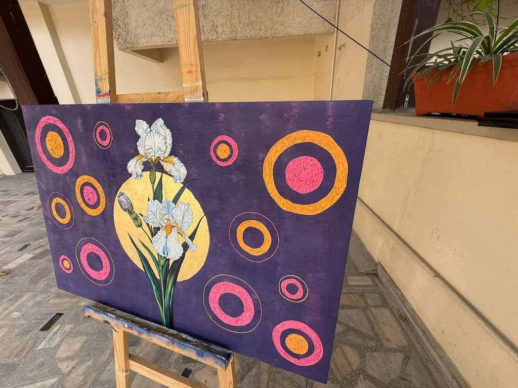 Sacred Blossom,36*24 inch, Original,Hand-painted ,stretched canvas