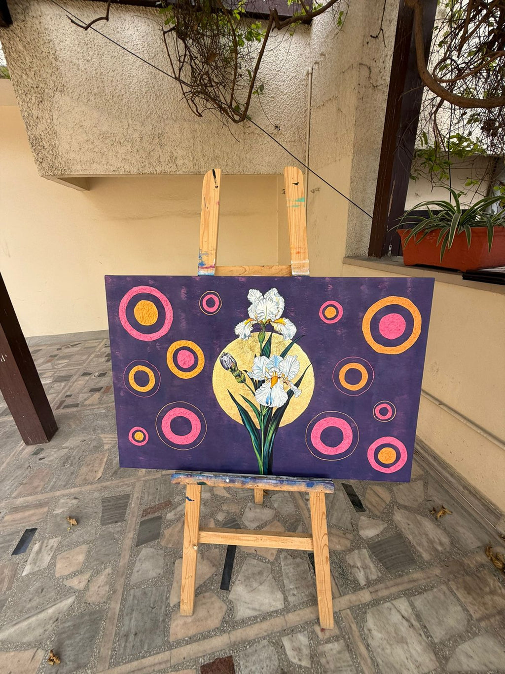 Sacred Blossom,36*24 inch, Original,Hand-painted ,stretched canvas