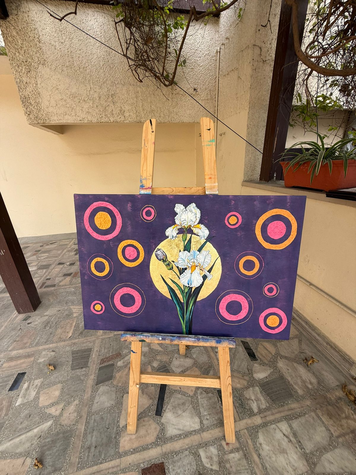 Sacred Blossom,36*24 inch, Original,Hand-painted ,stretched canvas