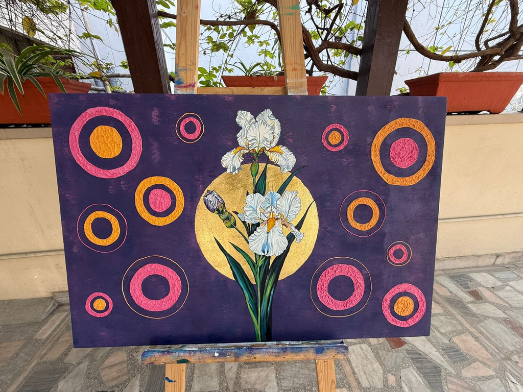 Sacred Blossom,36*24 inch, Original,Hand-painted ,stretched canvas