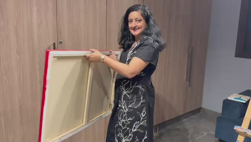 Royal Magnolia Bird Painting, 36*24 stretched canvas, 100% handmade unique painting